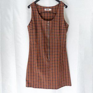 Vintage Plaid Dress, sleeveless, knee long